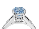 White gold Fancy Blue Cushion  Solitaire Pave Split Shank Engagement Ring with Six-Prong Setting_41