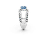 White gold Fancy Blue Cushion  Solitaire Split Shank Pave Diamond Ring_51