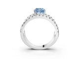 White gold Fancy Blue Cushion  Solitaire Split Shank Pave Diamond Ring_52
