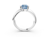 White gold Fancy Blue Cushion  Solitaire Tension Set Diamond Ring with Wide Band_23