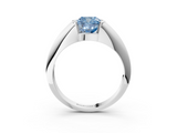 White gold Fancy Blue Cushion  Solitaire Tension Set Diamond Ring_23