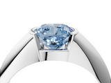 White gold Fancy Blue Cushion  Solitaire Tension Set Diamond Ring_24