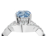 White gold Fancy Blue Cushion  Solitaire Twist Band Pavé Diamond Engagement Ring_36