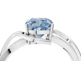 White gold Fancy Blue Cushion  Solitaire Twisted Band with Prong Setting_7