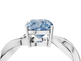 White gold Fancy Blue Cushion  Solitaire Twisted Pave Diamond Ring with Four-Prong Setting_151