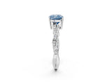 White gold Fancy Blue Cushion  Solitaire Twisted Pave Diamond Ring with Four-Prong Setting_26