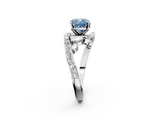 White gold Fancy Blue Cushion  Solitaire with Pavé Twist Band and Four-Prong Setting_73