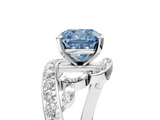 White gold Fancy Blue Cushion  Solitaire with Pavé Twist Band and Four-Prong Setting_77
