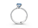 White gold Fancy Blue Cushion  Solitaire with Pave Band and Four-Prong Setting_6