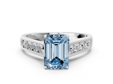 White gold Fancy Blue Emerald  Brilliant Channel-Set Solitaire Ring with Four-Prong Setting_20