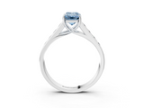 White gold Fancy Blue Emerald  Brilliant Channel-Set Solitaire Ring with Four-Prong Setting_23