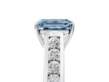 White gold Fancy Blue Emerald  Brilliant Channel-Set Solitaire Ring with Four-Prong Setting_25