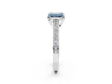 White gold Fancy Blue Emerald  Brilliant Cut Diamond Engagement Ring with Pavé Band and Four-Prong Setting_87