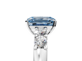 White gold Fancy Blue Emerald  Brilliant Cut Diamond Five-Stone Prong Set Engagement Ring with Channel Band_8