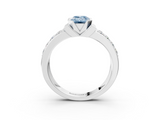 White gold Fancy Blue Emerald  Brilliant Diamond Channel Set Wide Band Ring with Bezel Setting_22