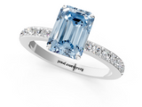 White gold Fancy Blue Emerald  Brilliant Pavé Band Solitaire with Four-Prong Setting_38