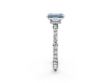 White gold Fancy Blue Emerald  Brilliant Pavé Band Solitaire with Four-Prong Setting_43