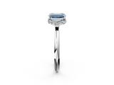 White gold Fancy Blue Emerald  Brilliant Solitaire Engagement Ring with Six-Prong Setting and Classic Band_22