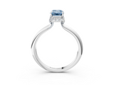 White gold Fancy Blue Emerald  Brilliant Solitaire Engagement Ring with Six-Prong Setting and Classic Band_23