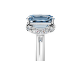 White gold Fancy Blue Emerald  Brilliant Solitaire Engagement Ring with Six-Prong Setting and Classic Band_25