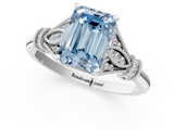 White gold Fancy Blue Emerald  Brilliant Solitaire with Pave Band and Four-Prong Setting_21