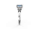 White gold Fancy Blue Emerald  Brilliant Solitaire with Pave Band and Four-Prong Setting_22