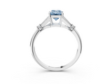 White gold Fancy Blue Emerald  Brilliant Solitaire with Pave Band and Four-Prong Setting_23
