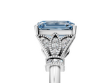 White gold Fancy Blue Emerald  Brilliant Solitaire with Pave Band and Four-Prong Setting_25