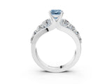 White gold Fancy Blue Emerald  Brilliant Solitaire with Side Stones on a Pave Band and Four-Prong Setting_27