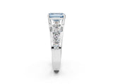 White gold Fancy Blue Emerald  Brilliant Solitaire with Side Stones on a Pave Band and Four-Prong Setting_63
