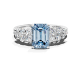 White gold Fancy Blue Emerald  Cluster Diamond Engagement Ring with Pavé Band and Four-Prong Setting_32