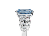 White gold Fancy Blue Emerald  Cluster Diamond Engagement Ring with Pavé Band and Four-Prong Setting_37