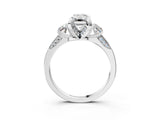 White gold Fancy Blue Emerald Cut Brilliant Three-Stone Diamond Ring with Pavé Band and Four-Prong Setting_18