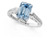 White gold Fancy Blue Emerald  Cut Cathedral Pave Diamond Engagement Ring with Six-Prong Setting_33