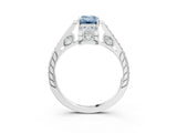 White gold Fancy Blue Emerald  Cut Cathedral Pave Diamond Engagement Ring with Six-Prong Setting_35