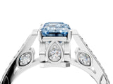 White gold Fancy Blue Emerald  Cut Cathedral Pave Diamond Engagement Ring with Six-Prong Setting_36