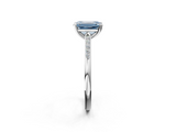 White gold Fancy Blue Emerald  Cut Channel Set Solitaire Engagement Ring with Four-Prong Setting_190