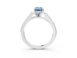 White gold Fancy Blue Emerald  Cut Channel Set Solitaire Engagement Ring with Four-Prong Setting_191