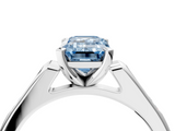 White gold Fancy Blue Emerald  Cut Channel Set Solitaire Engagement Ring with Four-Prong Setting_217