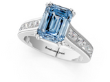 White gold Fancy Blue Emerald  Cut Channel Set Solitaire Engagement Ring with Prong Setting_21