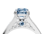 White gold Fancy Blue Emerald  Cut Channel Set Solitaire Engagement Ring with Prong Setting_24