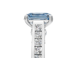 White gold Fancy Blue Emerald  Cut Channel Set Solitaire Engagement Ring with Prong Setting_25