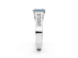 White gold Fancy Blue Emerald Cut Cut Channel Set Solitaire Ring with Four-Prong Setting_14