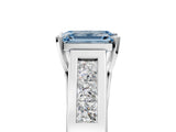 White gold Fancy Blue Emerald Cut Cut Channel Set Solitaire Ring with Four-Prong Setting_17