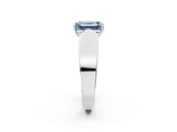 White gold Fancy Blue Emerald Cut Cut Diamond Channel Set Solitaire Ring with Four-Prong Setting_86