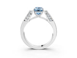 White gold Fancy Blue Emerald Cut Cut Diamond Channel Set Solitaire Ring with Four-Prong Setting_87