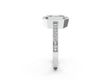 White gold Fancy Blue Emerald Cut Cut Halo Pavé Diamond Ring_2