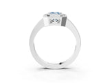 White gold Fancy Blue Emerald Cut Cut Halo Pavé Diamond Ring_3