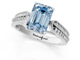 White gold Fancy Blue Emerald Cut Cut Pave Split Shank Engagement Ring with Four-Prong Setting_13