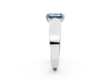 White gold Fancy Blue Emerald Cut Diamond Channel Set Solitaire Ring with Four-Prong Setting_66